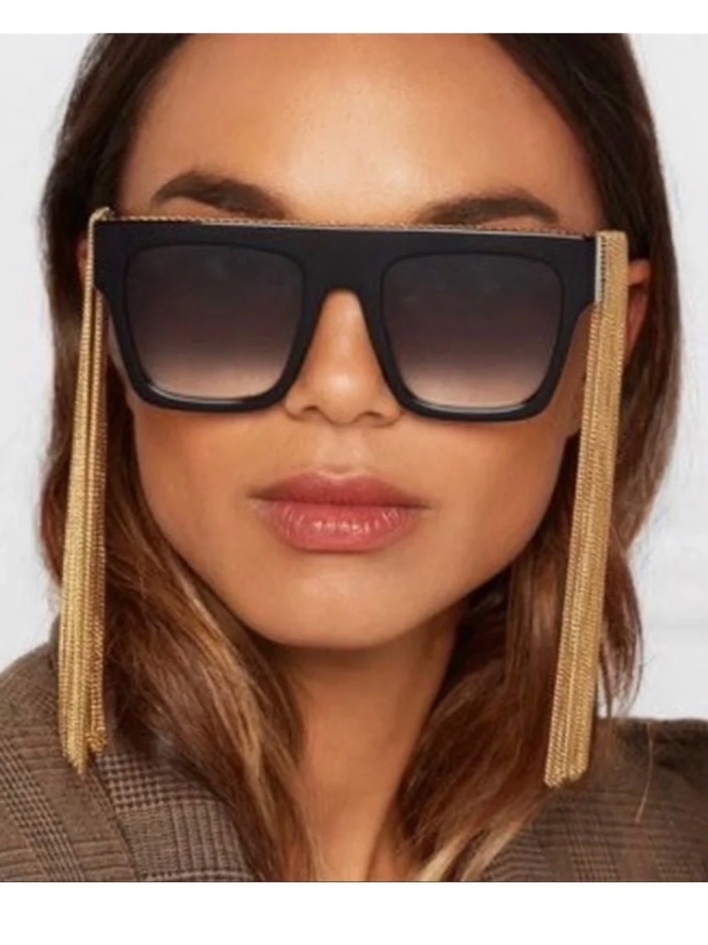 NEW AUTHENTIC STELLA MCCARTNEY BADDIE FRINGE GOLD CHAIN FALABELLA SUNGLASSES